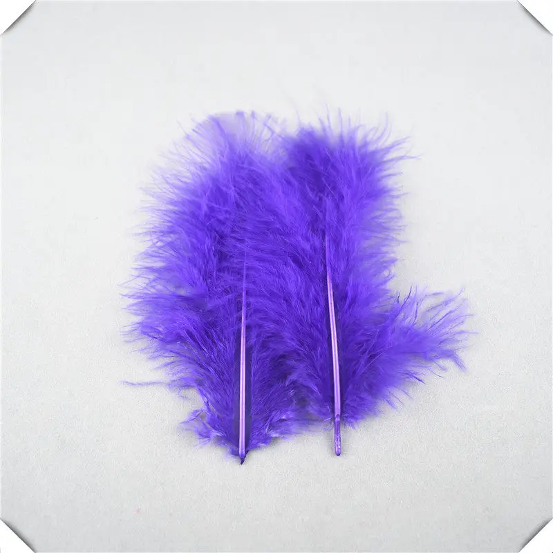 Purple Новые 20 шт 10-16 см пушистые перья индейки Марабу DIY свадебное платье украшения аксессуары Шлейфы и перья для рукоделия - Цвет: Purple
