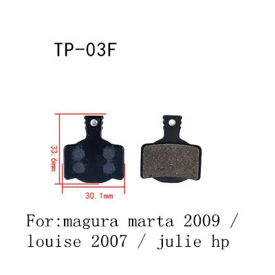 WasaFire, 4 пары/партия, полуметаллические тормозные колодки для shimano xt/sram/avid/magura/hayes/formula/tektro, гидравлические дисковые Тормозные колодки для велосипеда - Цвет: 03F