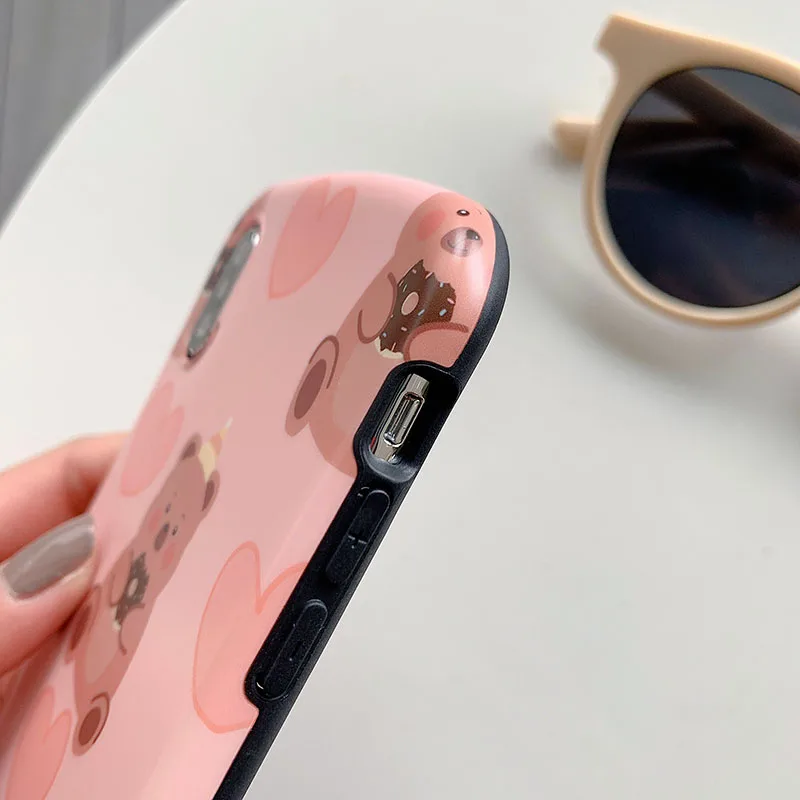 Розовый в форме сердца медведь печенье iphoneX мобильного телефона чехол iphoneXs Max