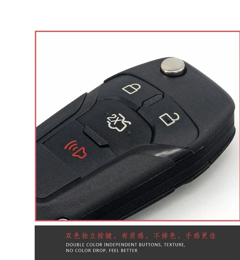 OkeyTech 2 шт./лот 315 МГц N5F-A08TAA 49 чип Флип складной 3+ 1 кнопка HU101 без выреза пустой ключ дистанционного управления для Ford Fusion Escort