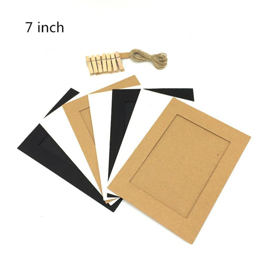 7 inch 4/5/6 дюймов DIY Комбинации 10 шт. Свадебная фоторамка с 10 шт. зажимы высокой плотностей для DIY подвесная Настенная картина альбом крафт украшение дома - Цвет: 7 inch