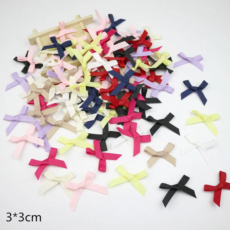 Mix colour Bows b 100 шт. цвет атласные банты DIY Craft Supplie Свадебная вечеринка Декор подарочная упаковка Bowknots Вышивание головные уборы интимные аксессуары аппликации - Цвет: Mix colour Bows b