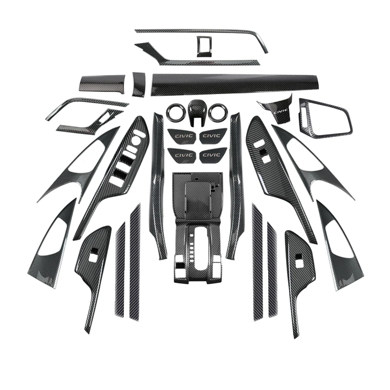 Углеродное волокно текстура интерьера литье крышка ABS/нержавеющая сталь Decroation