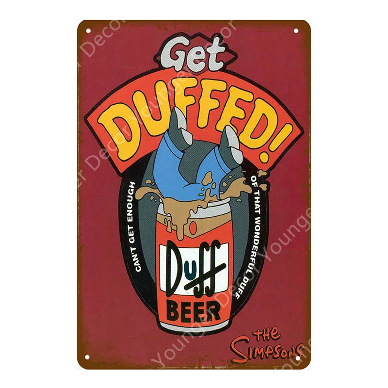 Duff пивная табличка, винтажная металлическая жестяная вывеска, домашний бар, паб, декоративные металлические тарелки, наклейки на стену, пивной плакат YH016 - Цвет: YD10093H