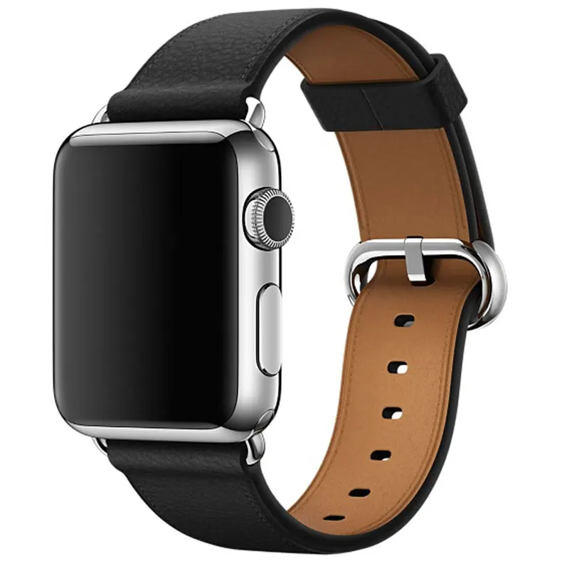 Кожаный ремешок для apple watch 38 мм 42 мм iwatch 4 ремешок 44 мм 40 мм Lychee классический браслет ремешок для apple watch 4 3 2 1