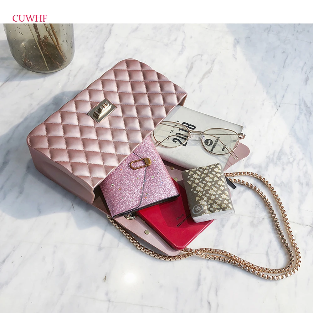 Жемчужина плед Crossbody сумки для Для женщин роскошные кожаные Сумки сумка дизайнер