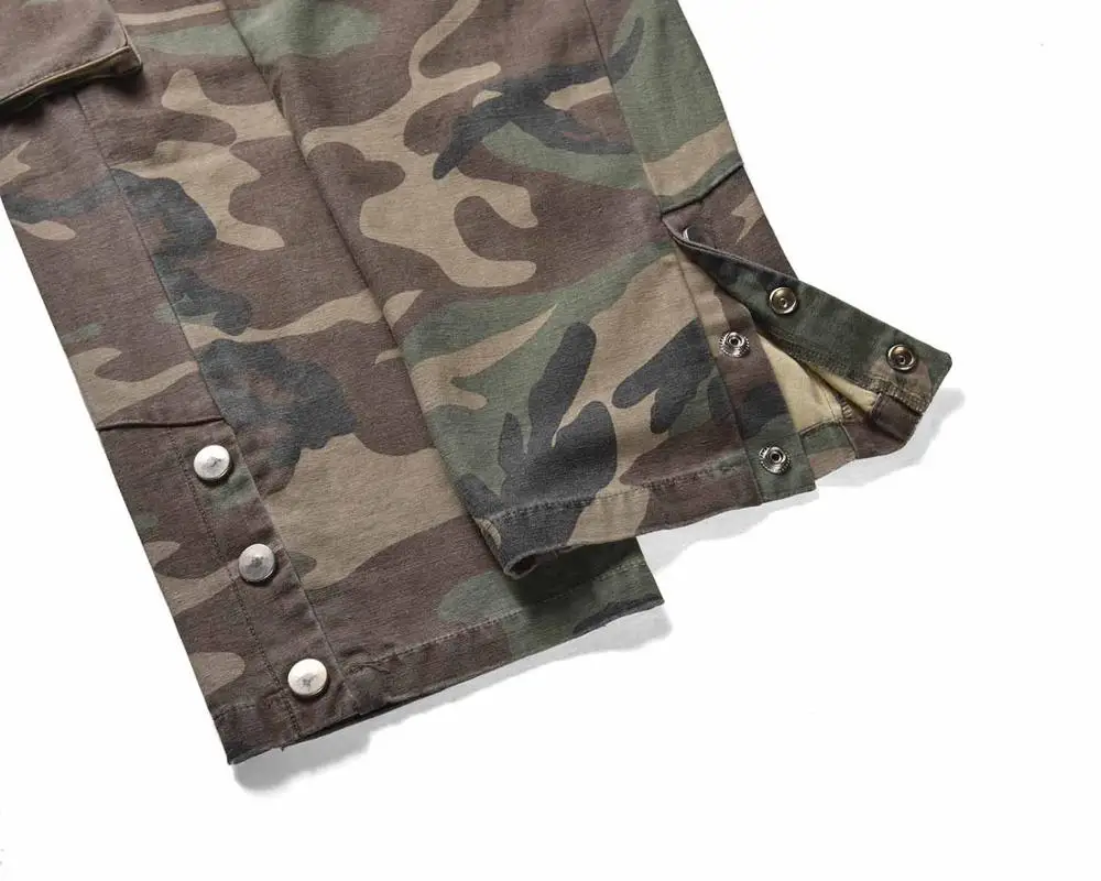 hi streetwear camo muliti pockets cargo pants justin biber clothes