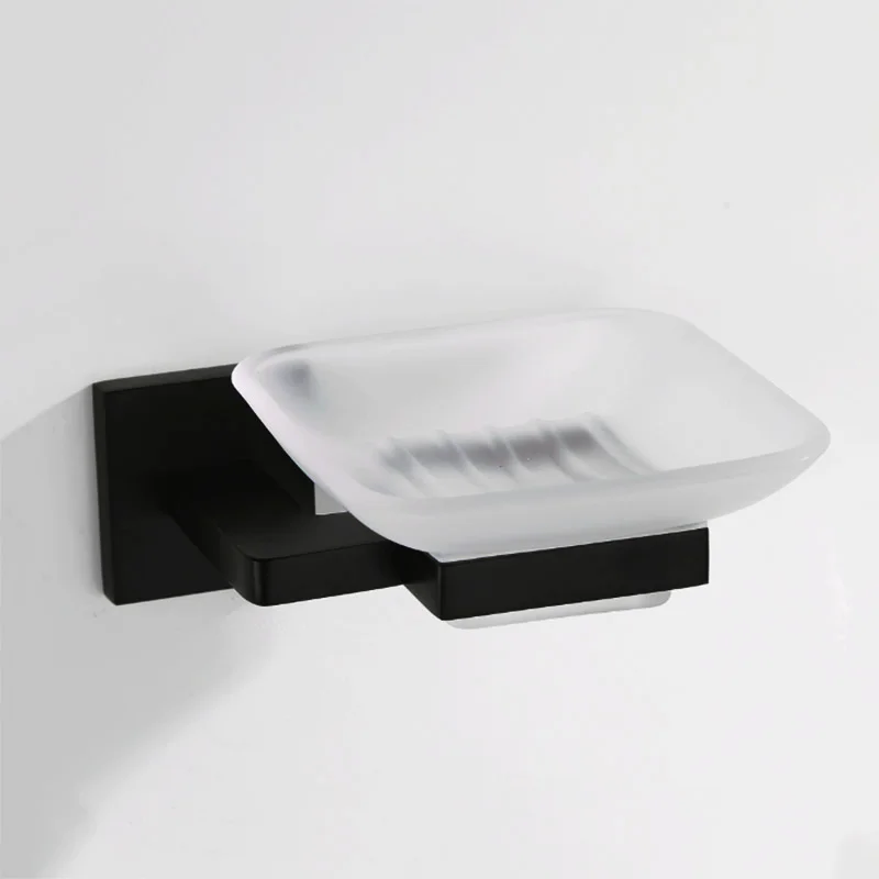 soap dish Черный набор аксессуаров для ванной комнаты античный держатель для туалетной бумаги держатель для полотенец настенный крючок держатель для туалетной щетки стеклянный диспенсер для мыла корзина для посуды - Цвет: soap dish