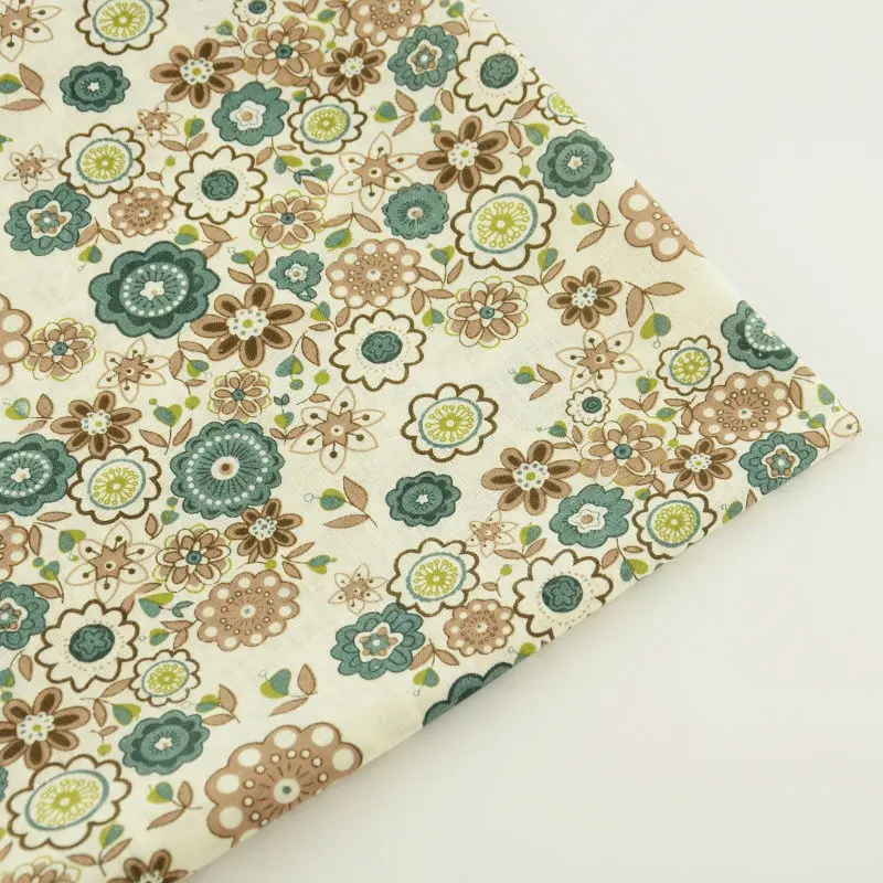 Booksew, хлопок, ткань, прекрасные зеленые и Серые цветы, дизайнерская ткань для куклы, сделай сам, шитье, тильда, кукла, домашний текстиль, см