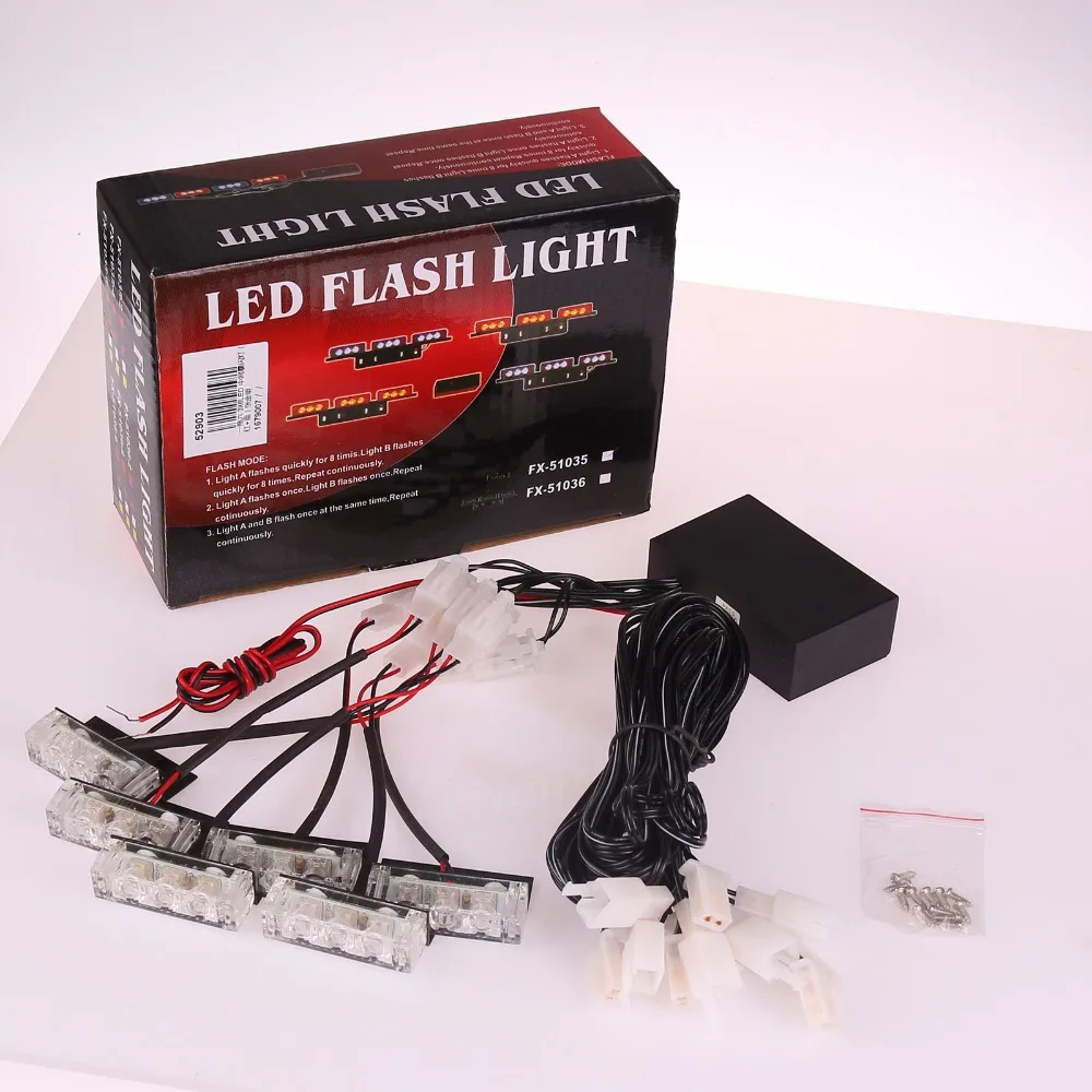 Автомобильный аварийный предупредительный стробоскоп Вспышка 6 бар 3 светодиода