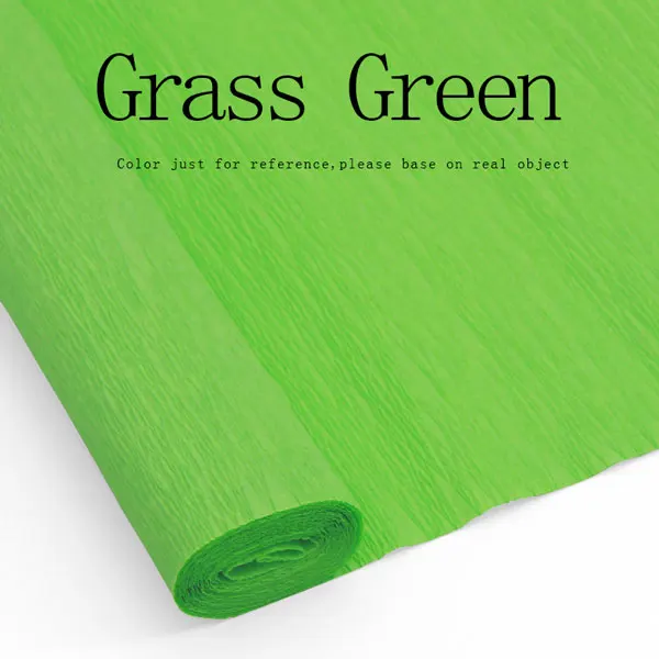 Grass Green 50 см* 250 см Дети DIY морщин бумага оберточная бумага украшения оригами цветок Скрапбукинг креп бумага - Цвет: Grass Green