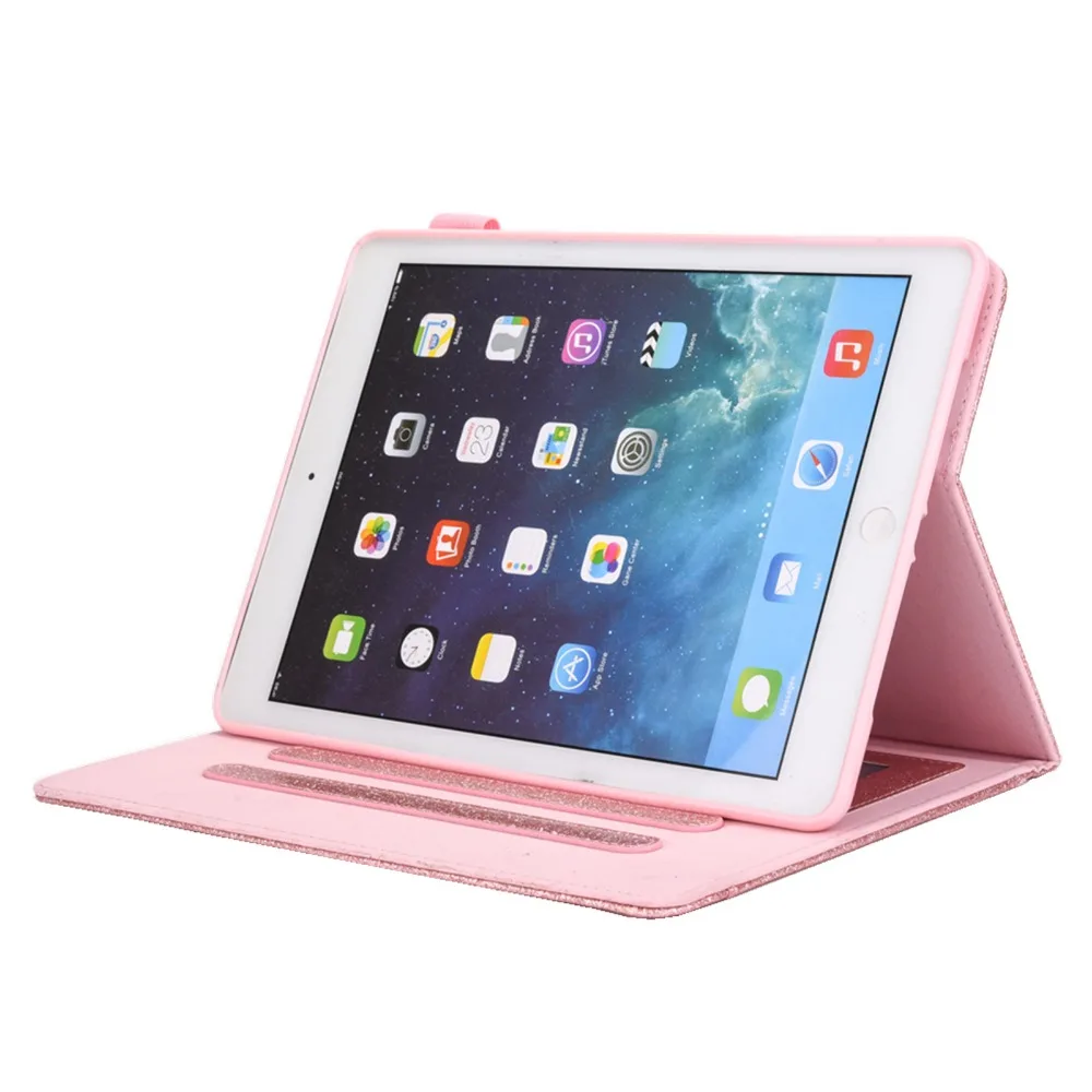Ударопрочный чехол BINUODA для iPad Air 2 блестящий книжка из искусственной кожи с