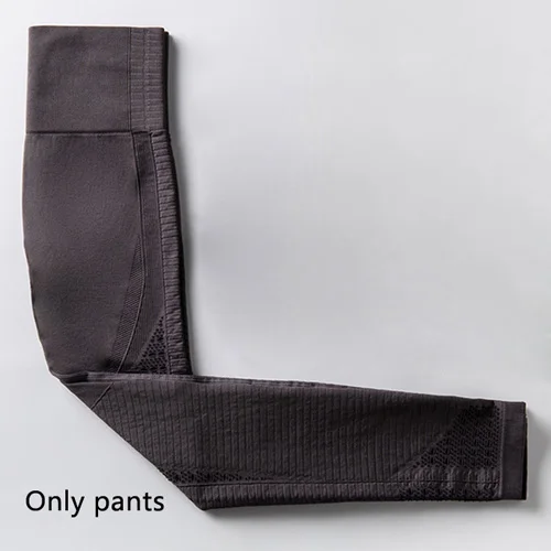 Coffee pants 2 шт., энергетический бесшовный комплект для йоги, спортивный бюстгальтер на бретельках+ леггинсы, женская спортивная одежда, спортивный костюм для тренировок, комплект для спортзала, одежда для фитнеса - Цвет: Coffee pants