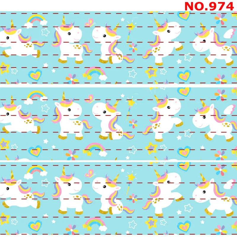 Новая распродажа 50 ярдов мультяшная Милая лента с единорогом печатная корсажная