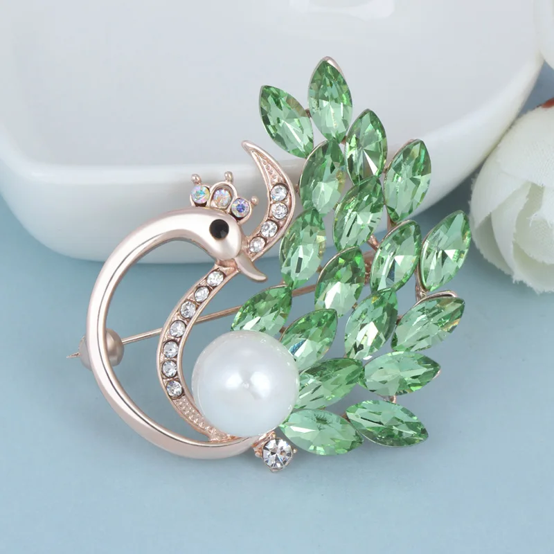 Роскошные Броши с лебедями из горного хрусталя розового золота искусственным