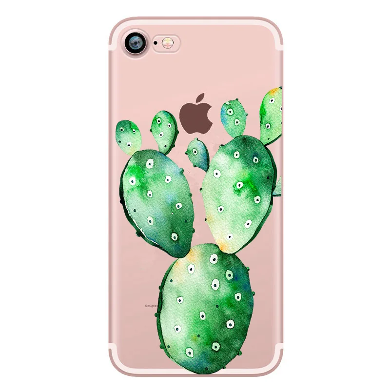 Мультфильм листья растений для iPhone8 чехол Ультратонкий Мягкий полиуретановый