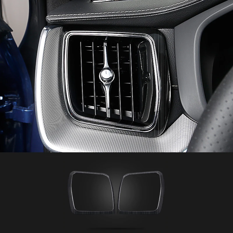 2pcs Для Volvo XC60 черный Титан Нержавеющая сталь интерьер автомобиля декоративный отделка литья крышка автомобиля Стайлинг Аксессуары - Цвет: 2pcs