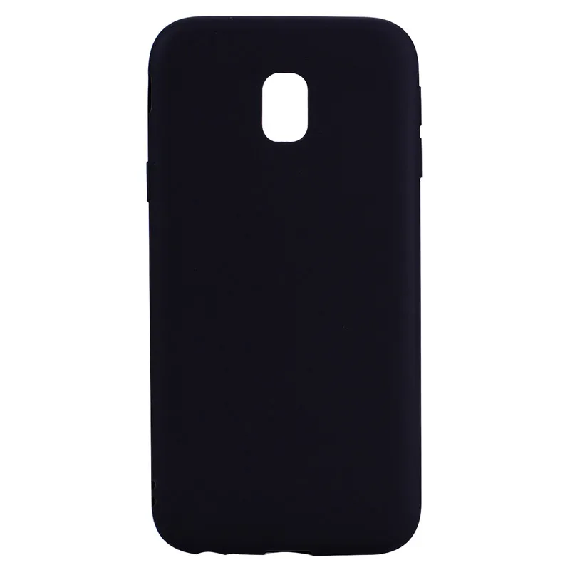 Черный Однотонный чехол для samsung Galaxy J5 J530 J3 J330 J7 J730 J4 J6 плюс J8 Европейская версия матовый Силиконовый мягкий чехол - Цвет: Черный