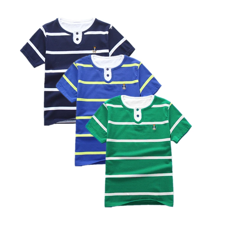 3 шт./лот для маленьких мальчиков лето Новые Детские футболка с короткими