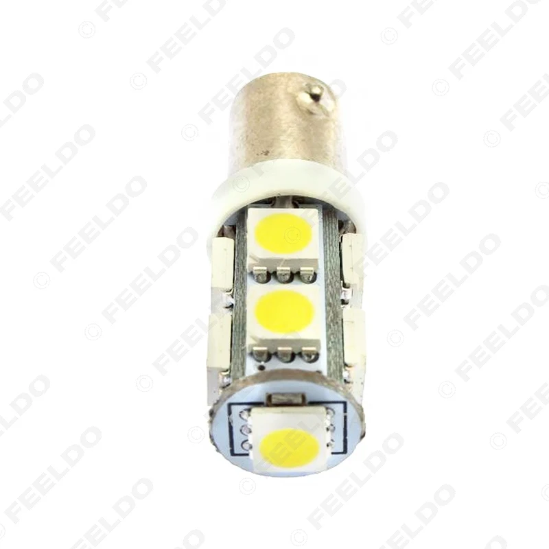FEELDO 2 шт. 7 цветов BA9S T4W 1895 5050 Чип 9SMD 9LED Автомобильные светодиодные лампочки боковые