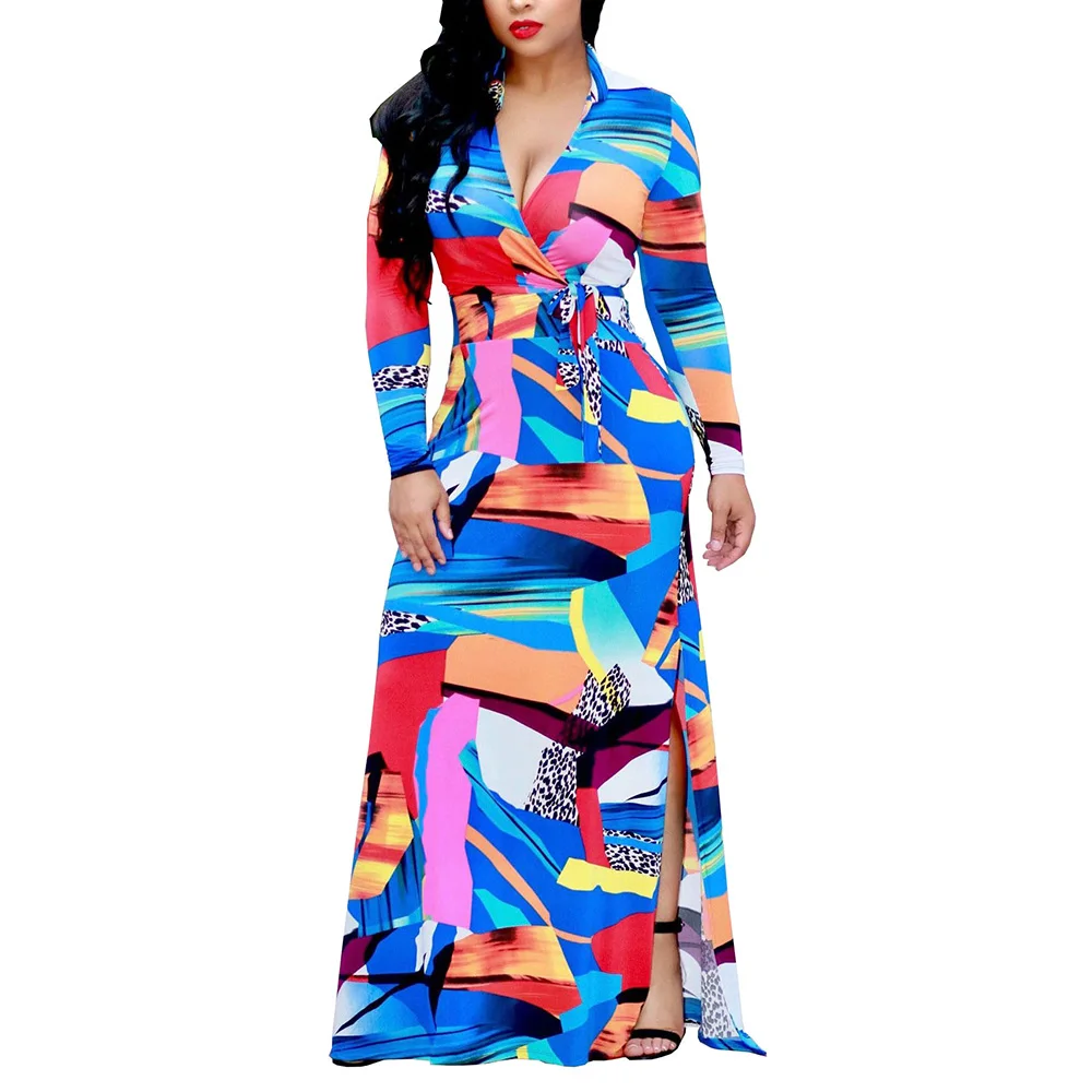 2017 новое поступление женские макси платья костюм воротник v образный вырез