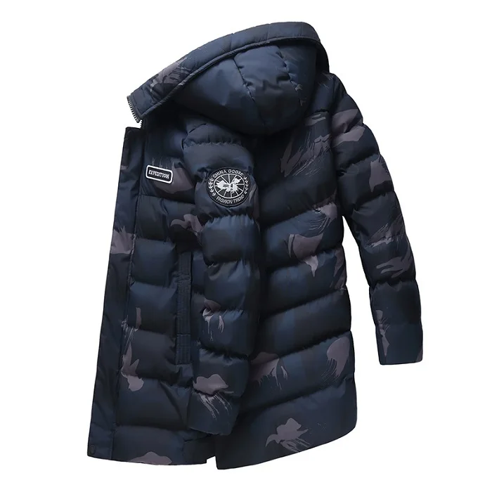 Blue Размер 6XL 7XL 8XL Длинная зимняя куртка для мужчин-20 градусов, утолщенная Теплая мужская парка с капюшоном, мужские куртки, пальто, хлопковое Мужское пальто - Цвет: Blue