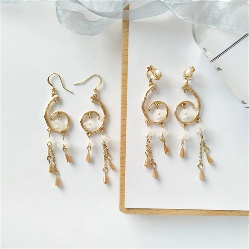 2019 корейские модные золотистые металлические листья простые геометрические