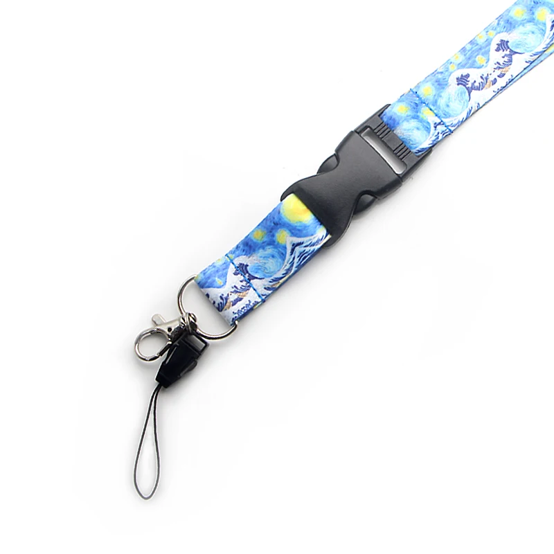 Van Gogh звездное небо Kanagawa волна брелок Lanyards бейдж Id держатель ID карта пропуск