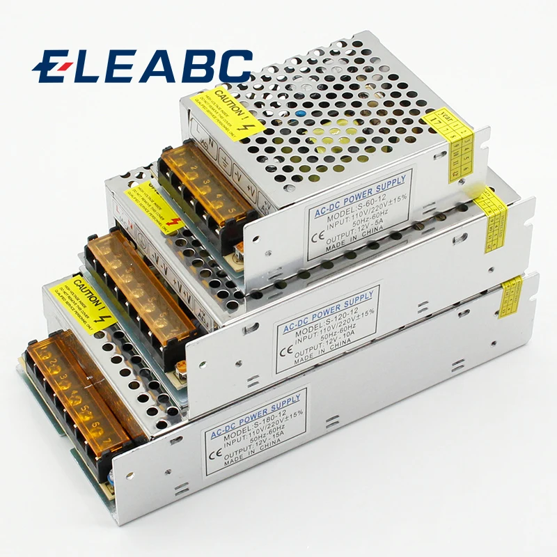 DC12V 1A 2A 3A 5A 8.5A 10A 15A 20A 30A светильник светодиодный трансформатор адаптер питания для