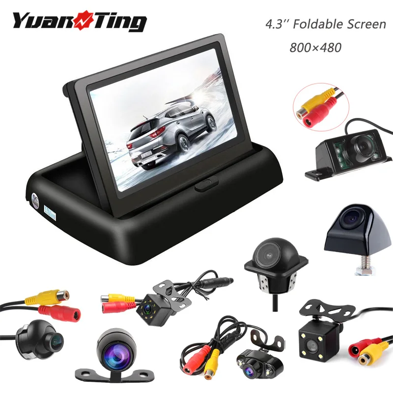 YuanTing 4,3 ''TFT lcd Автомобильный монитор заднего вида резервная камера водонепроницаемая система ночного видения заднего вида Система помощи при парковке