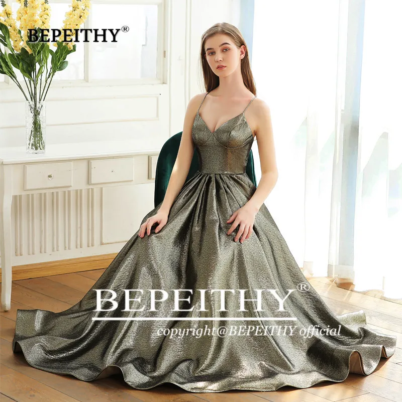 BEPEITHY вечернее платье с v образным вырезом и блестками А силуэта вечерние платья