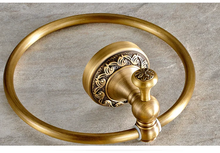 Бесплатная доставка античное кольцо для полотенец с твердым латунным покрытием