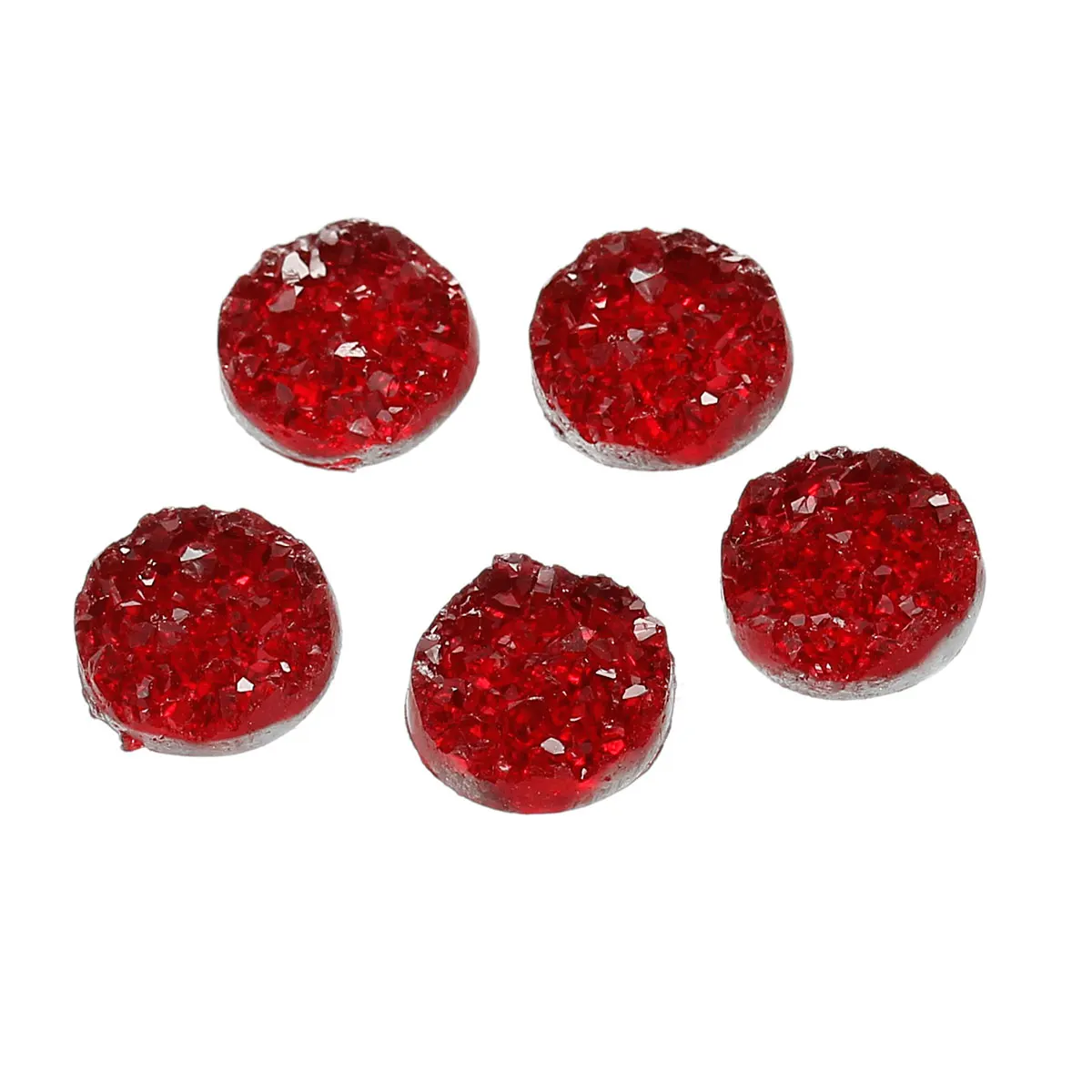 8 сезонов drusy Смола купольное уплотнение кабошон круглый винно-Красный AB Цвет 12 мм