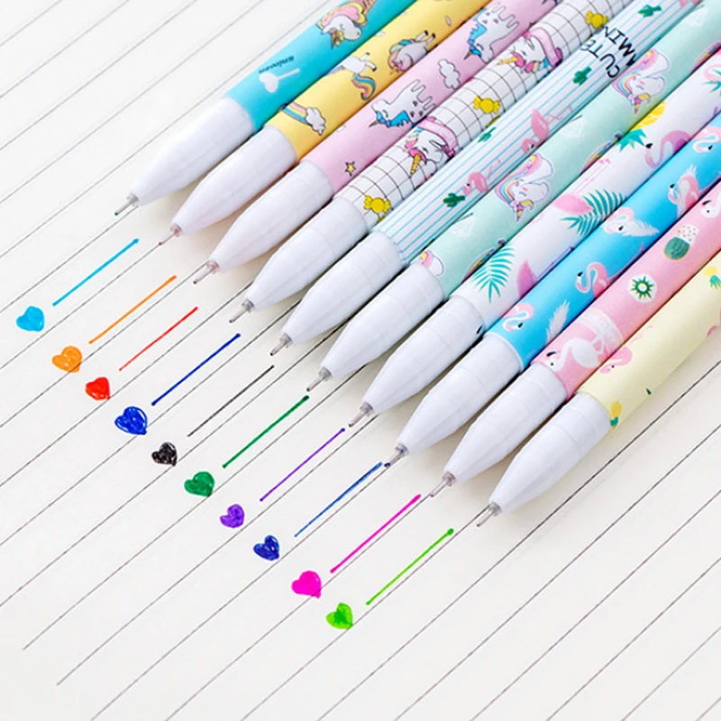 Каваи новинка цветные чернила 4 упаковки/набор Мультяшные фламинго забавный