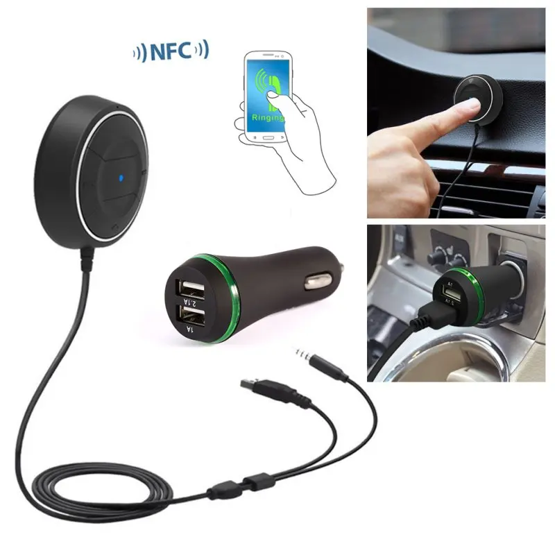 Bluetooth 4 0 беспроводной музыкальный приемник 3 5 мм адаптер громкой связи