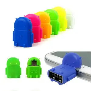 Новый Популярный адаптер Robot Micro USB на USB 2,0 OTG, переходник для подключения к USBмышкеклавиатуре для телефонов Android и планшетов 2017