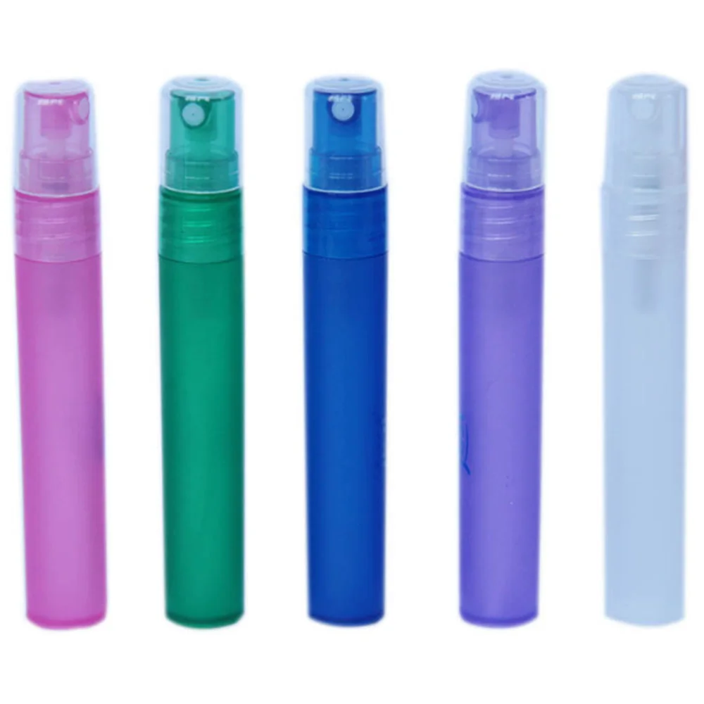 Mini botella de plástico rellenable para Perfume, atomizador con espray vacío para viaje, envase para cosméticos, 5ml, 10ml