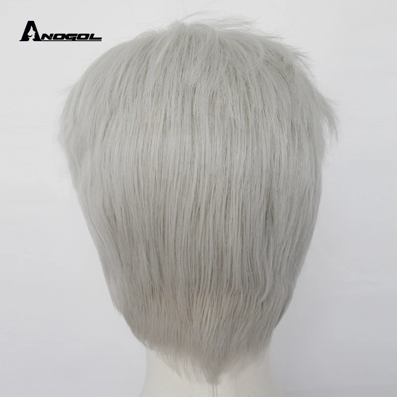 ANOGOL Jack Frost Rise of the Guardians серебристо серые синтетические парики для косплея с