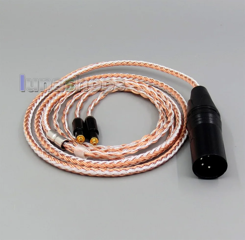 LN006231 3,5 мм 2,5 мм XLR сбалансированный 16 Core OCC серебро смешанные кабель для наушников для Shure SRH1540 SRH1840 SRH1440