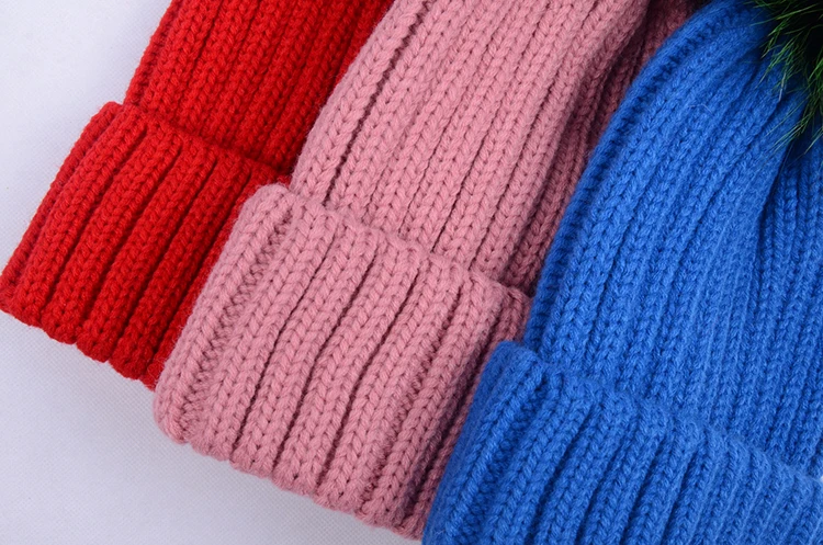 Детские вязаные шапки шарик шапочки для девочек мешковатые полосатые Акриловые