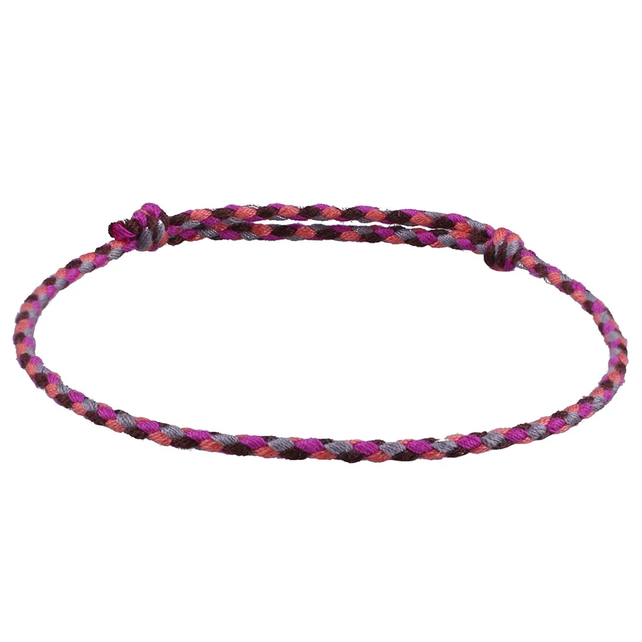 Rose Red Boho ручной работы плетеный дружбы браслет нить тканая тонкая струна шнур браслет Штабелируемый простой этнические ювелирные изделия подарок для друга - Окраска металла: Rose Red