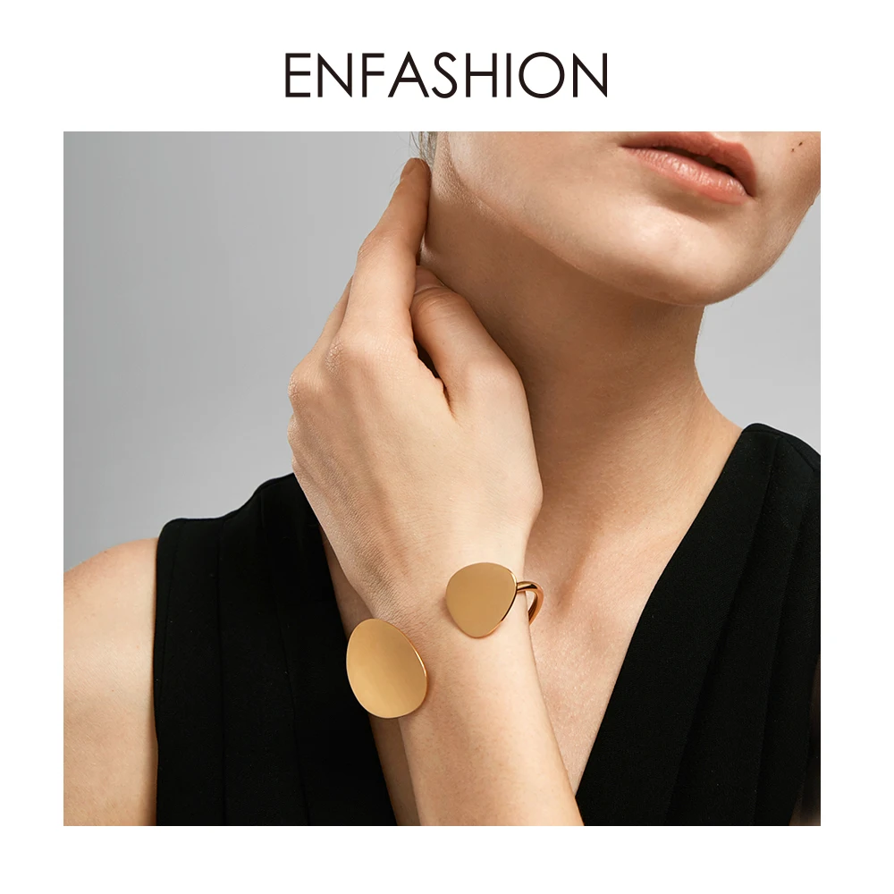 Enfashion, Браслет-манжета с цветочными лепестками, маншет, золотой цвет, нержавеющая сталь, браслет для женщин, браслеты, браслеты, Pulseiras