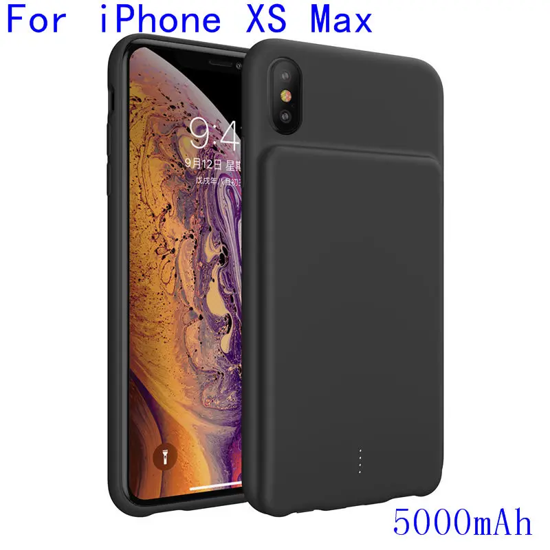 XS Max-Black Жидкий силиконовый чехол для аккумулятора для iPhone XS Max чехол для зарядного устройства для iPhone XR противоударный мягкий внешний тонкий внешний аккумулятор чехол для зарядки - Цвет: XS Max-Black