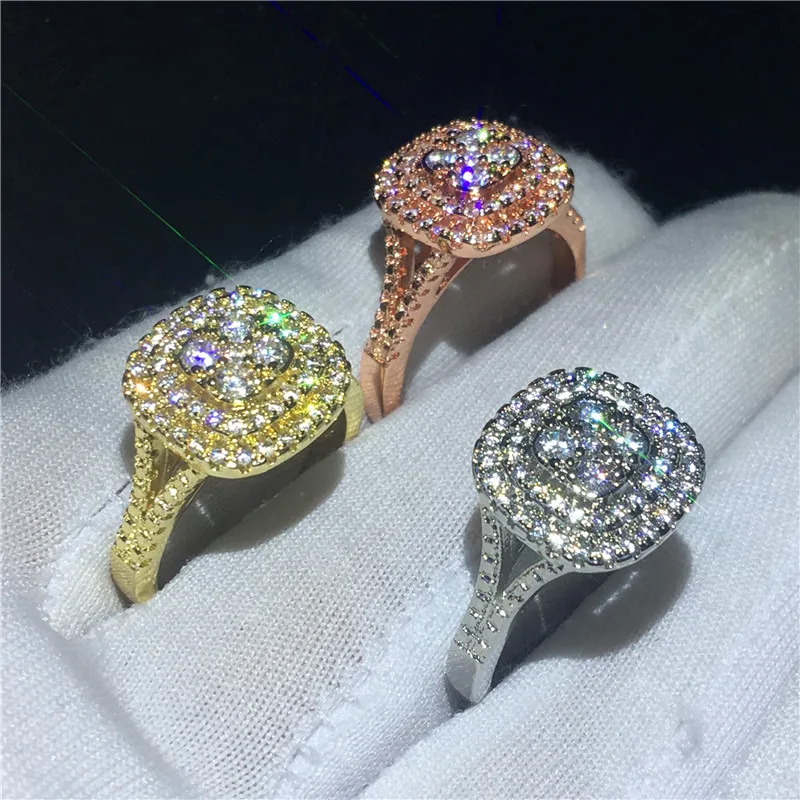 Sparkling Bohe Promise ring Round AAAAA Cz Stone 925 Silver Statement Party wedding band rings for women Bridal Finger Jewelry | Украшения