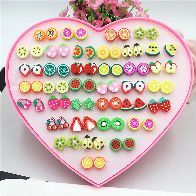 144 шт./72 пары серьги гвоздики из полимерной глины|clay stud earrings|polymer clay earringsstud earrings |