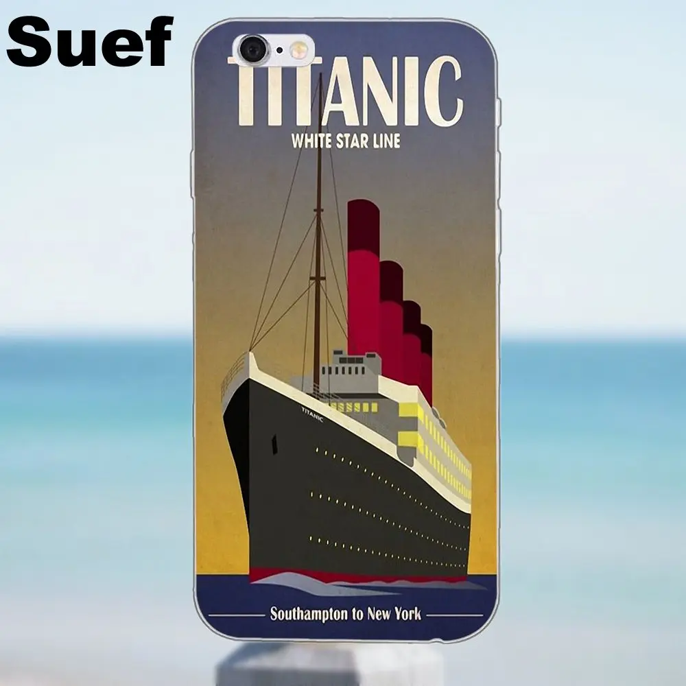 Suef TPU оптом для iPhone X 4 4S 5 5S 5C SE 6 6S 7 8 Plus Samsung Galaxy A3 A5 J1 J3 J5 J7 2016 2017 Titanic White Star Line|for