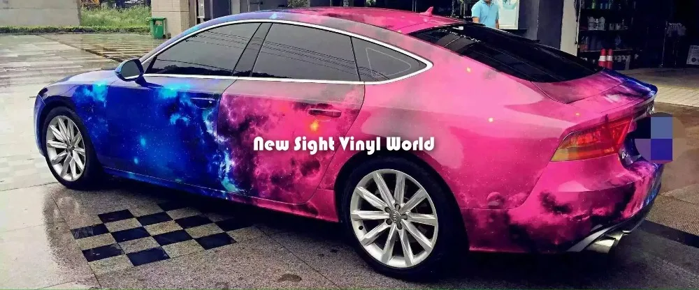 

Starry Galaxy Vinyl Wrap Sticker Bomb Galaxy Star Vinyl Film Bubble Free Auto Graphics Size:1.50*30m/Roll