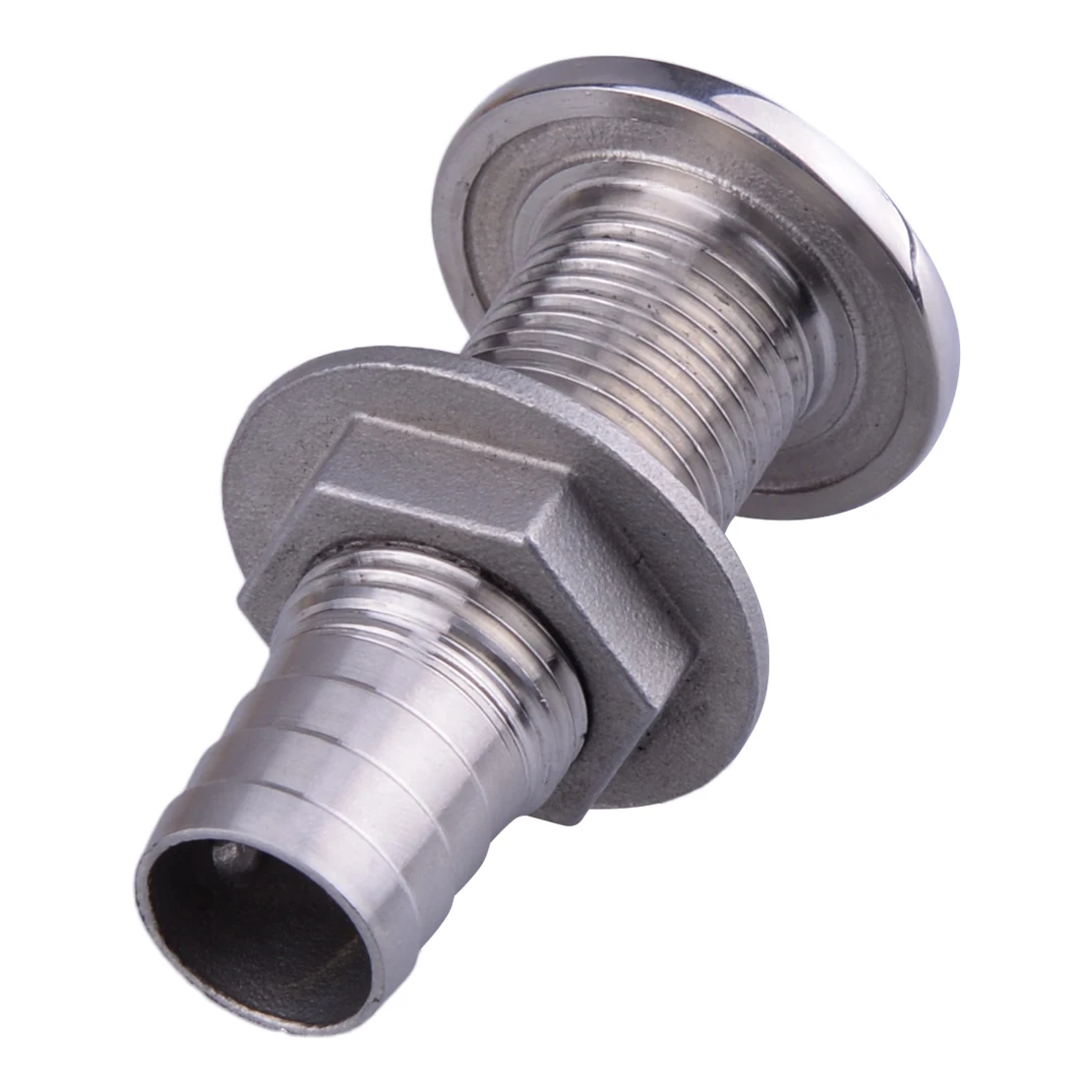 

Marine Silver Stainless Steel 1/2'' Boat Thru Hull Drain Pipe Tube Yacht Fitting Hose Barb Connector