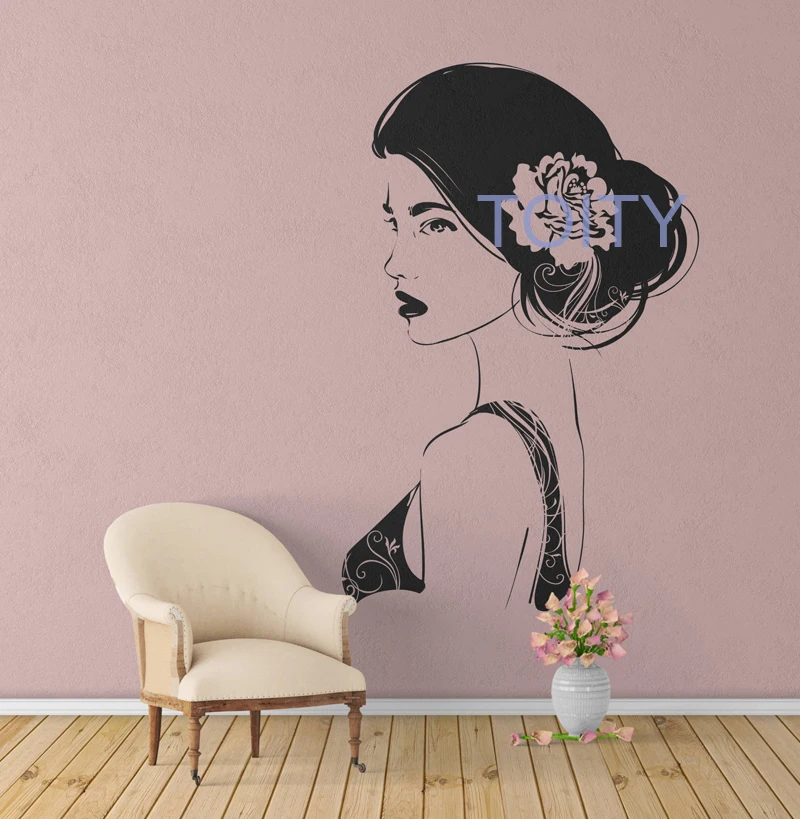 

Роза девушка наклейки на стену красивая женщина виниловая наклейка художественный домашний интерьер спальни подростковый дизайн художест...