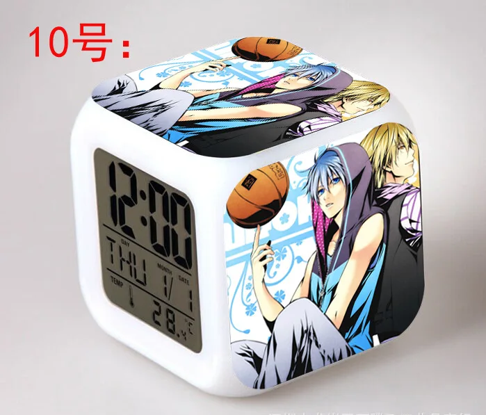 Японские Аниме куроко Нет Баскетбол LED 7 цветов вспышка цифровой будильник часы